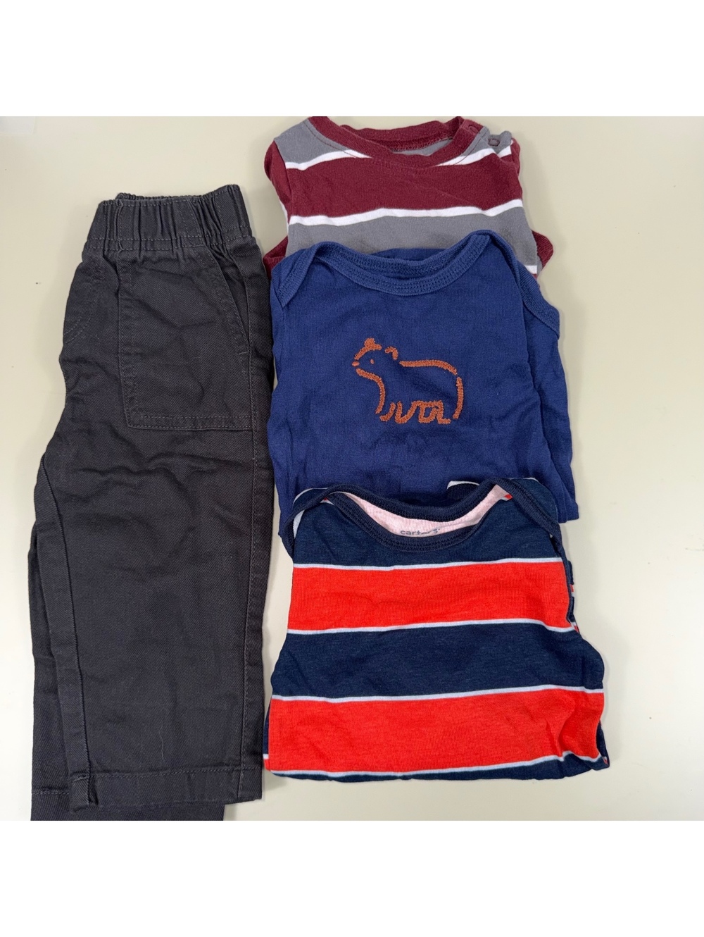 Boys 12M  Long Sleeve Bodysuits Pants 4 Piece Lot